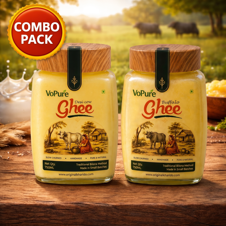 VoPure Cow and Buffalo Desi Ghee combo pack